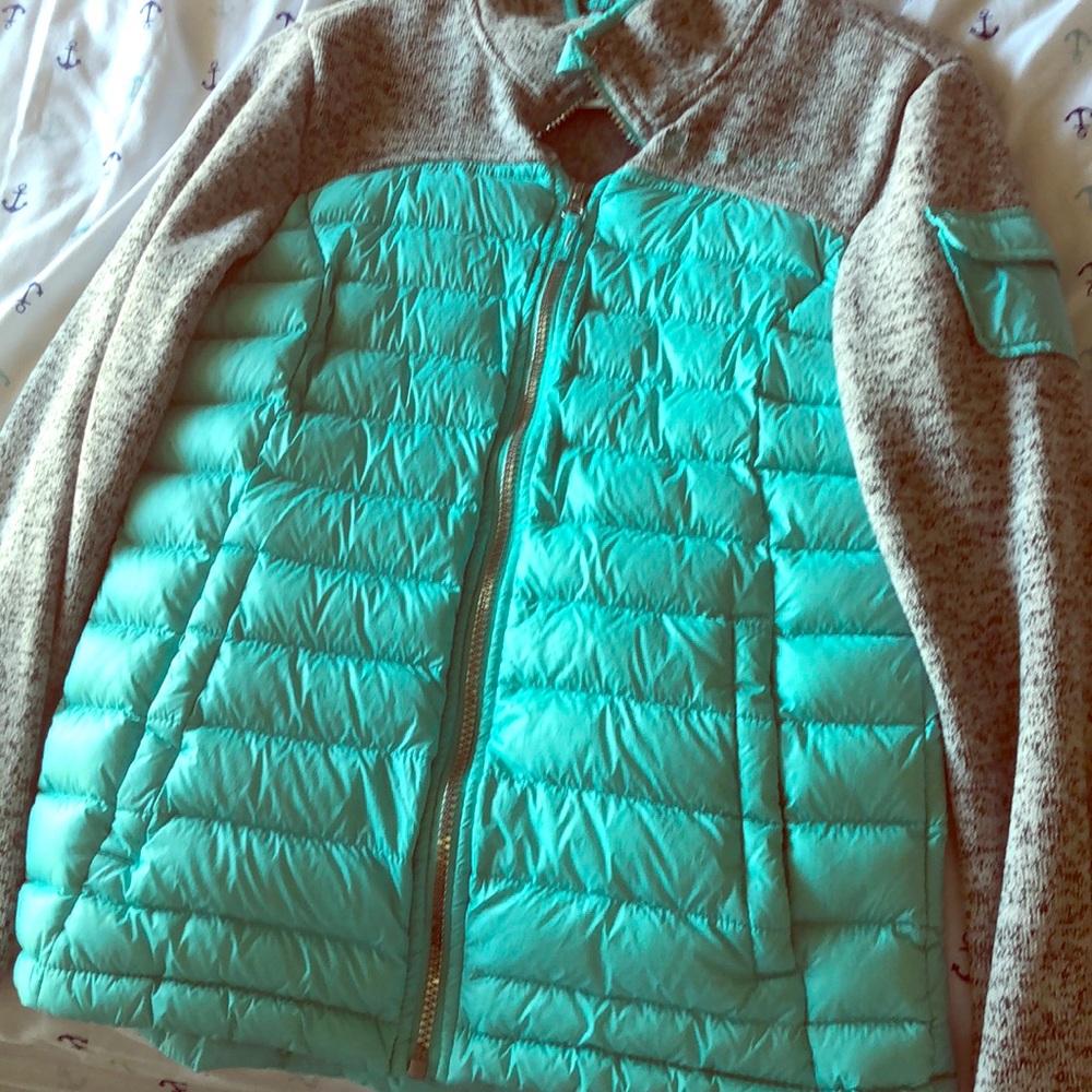 Blue and gray sweater